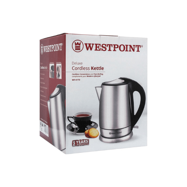 Westpoint Deluxe 1.7L Stainless Steel Cordless Kettle WF-6173 - Win Bachat