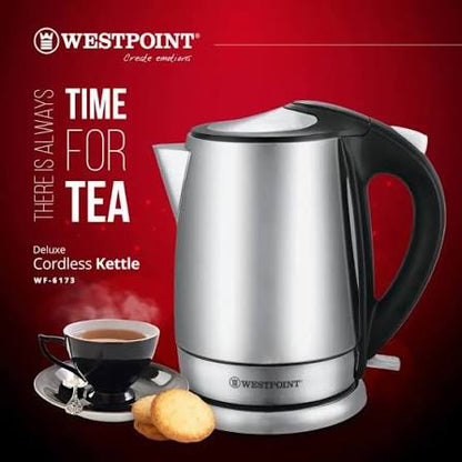 Westpoint Deluxe 1.7L Stainless Steel Cordless Kettle WF-6173 - Win Bachat