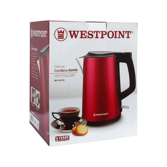 Westpoint Deluxe 1.7L Stainless Steel Cordless Kettle WF-6174 - Win Bachat