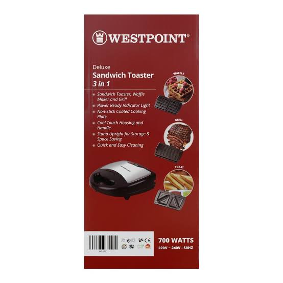 Westpoint Deluxe 3-in-1 Sandwich Maker WF-6193 - Win Bachat