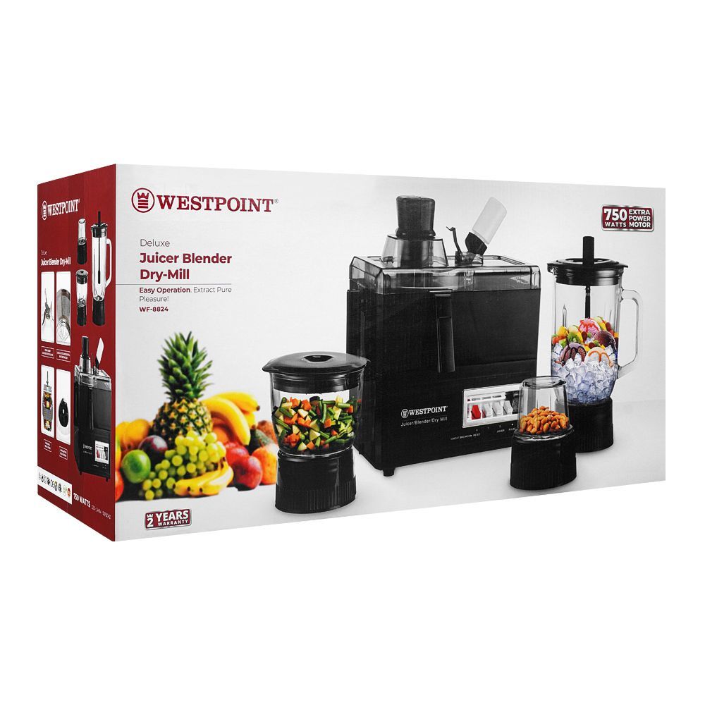 Westpoint Deluxe 4-in-1 Juicer Blender Dry Mill & Chopper WF-8824 - Win Bachat