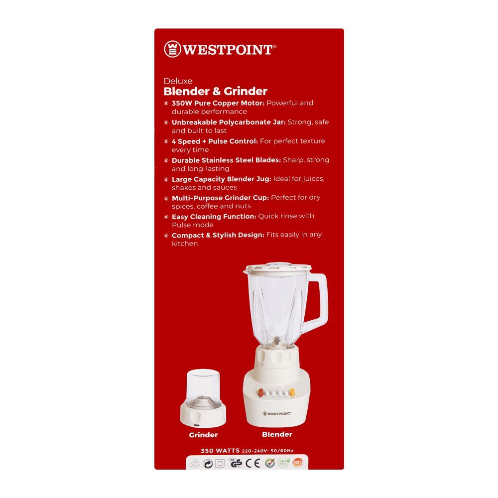 Westpoint Deluxe Blender & Grinder 2 in 1 WF-3321 - Win Bachat