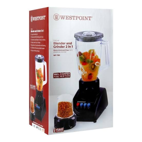 Westpoint Deluxe Blender & Grinder 2 in 1 WF-7181 - Win Bachat