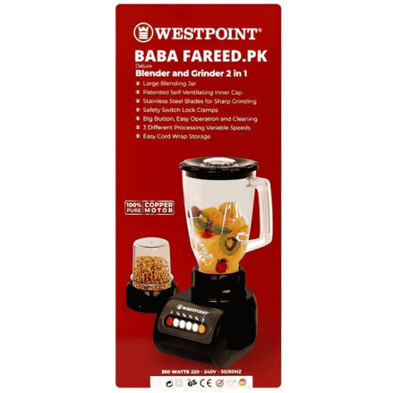 Westpoint Deluxe Blender & Grinder 2 in 1 WF-9291 - Win Bachat