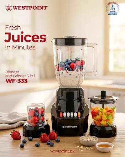 Westpoint Deluxe Blender & Grinder 3 in 1 WF-333 - Win Bachat