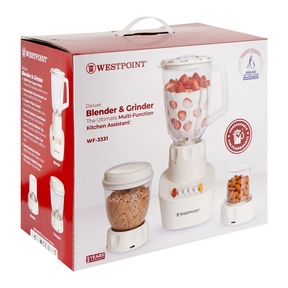 Westpoint Deluxe Blender & Grinder 3 in 1 WF-3331 - Win Bachat