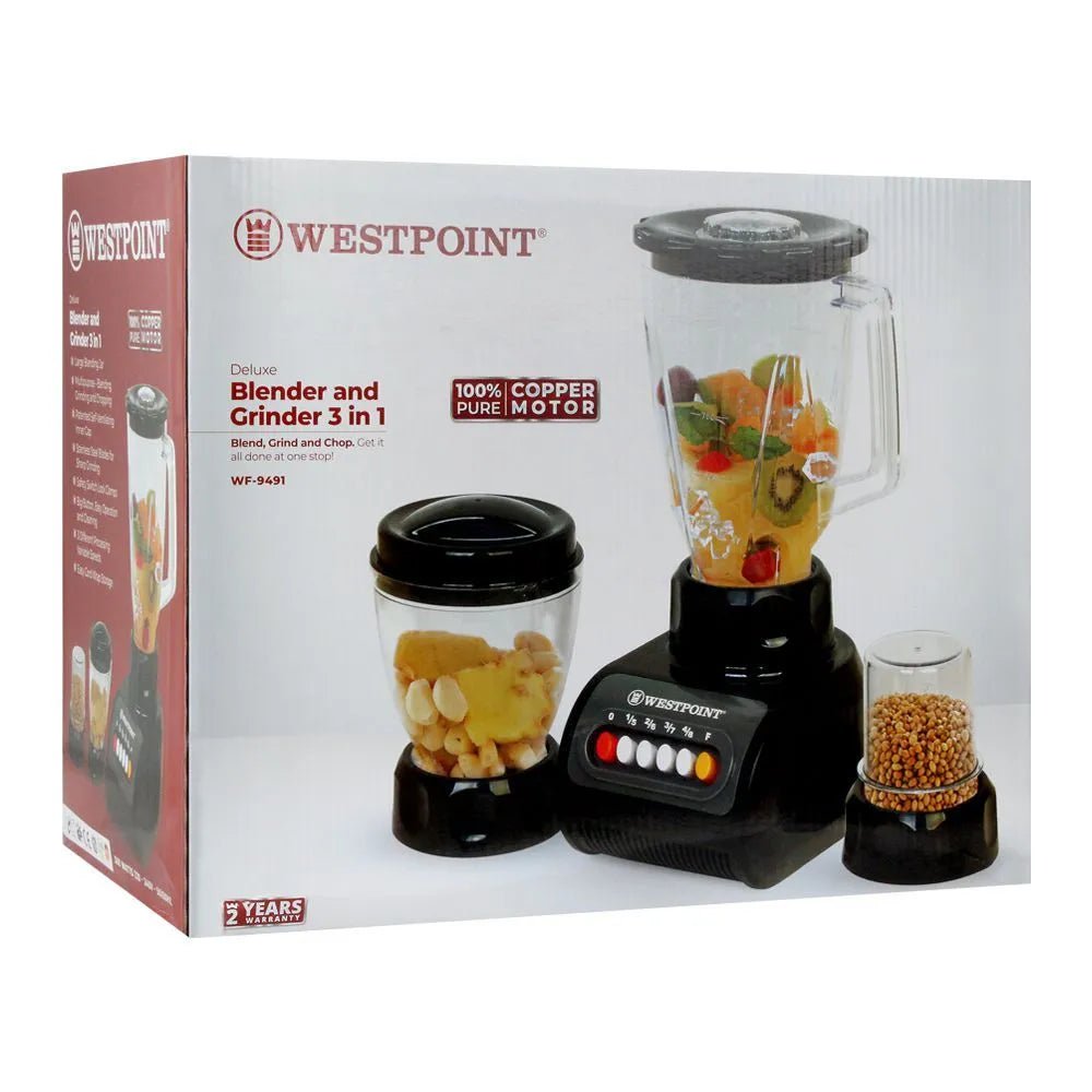 Westpoint Deluxe Blender, Grinder & Chopper 3 in 1 WF-9491 - Win Bachat