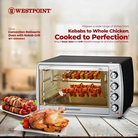 Westpoint Deluxe Convection Rotisserie Oven with Kebab Grill WF-6300RKC - Win Bachat