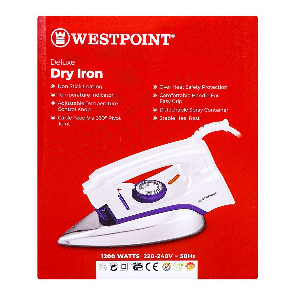 Westpoint Deluxe Dry Iron with Spray WF-2431 - Win Bachat