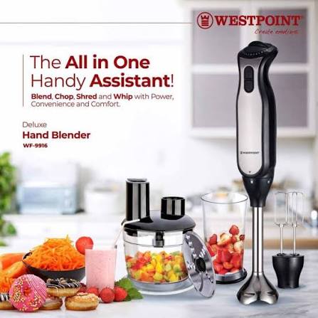 Westpoint Deluxe Hand Blender 3 in 1 WF-9916 - Win Bachat