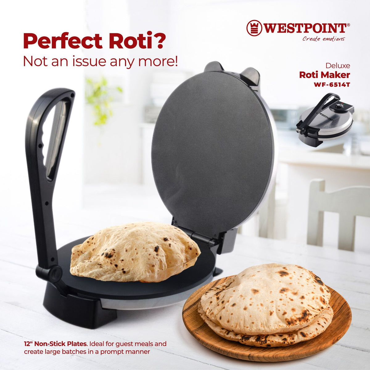 Westpoint Deluxe Roti Maker WF-6514T - Win Bachat