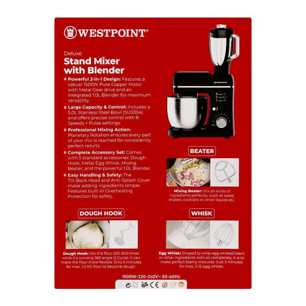Westpoint Deluxe Stand Mixer with Blender WF-4627B - Win Bachat