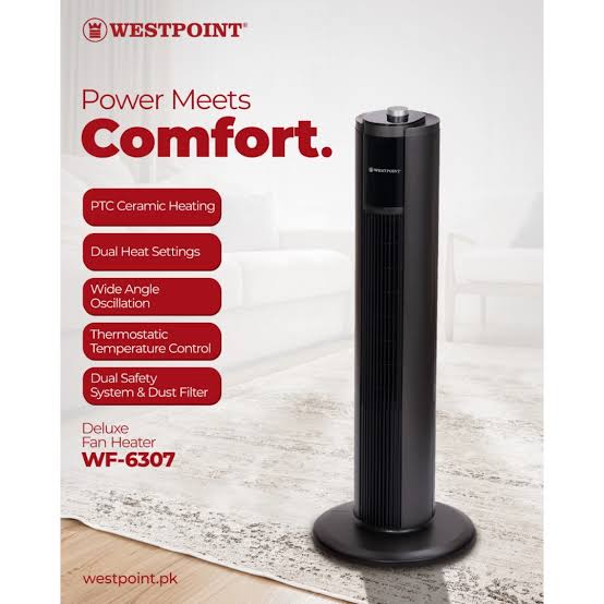 Westpoint Deluxe Tower Fan Heater WF-6307 - Win Bachat
