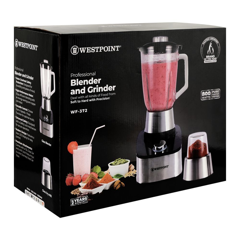 Westpoint Professional Blender & Grinder 2 in 1 WF-372 - Win Bachat