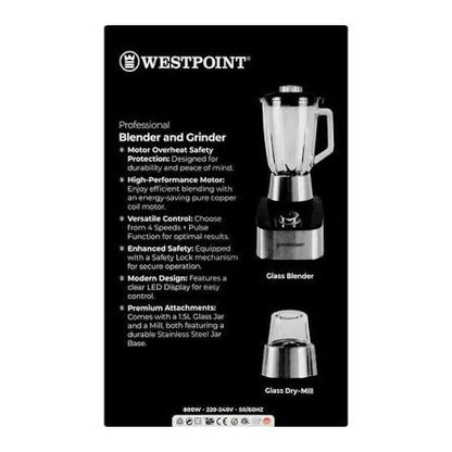 Westpoint Professional Blender & Grinder 2 in 1 WF-372 - Win Bachat