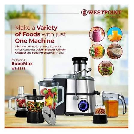 Westpoint Professional RoboMax 5 in 1 Juice Extractor WF-8818 - Win Bachat