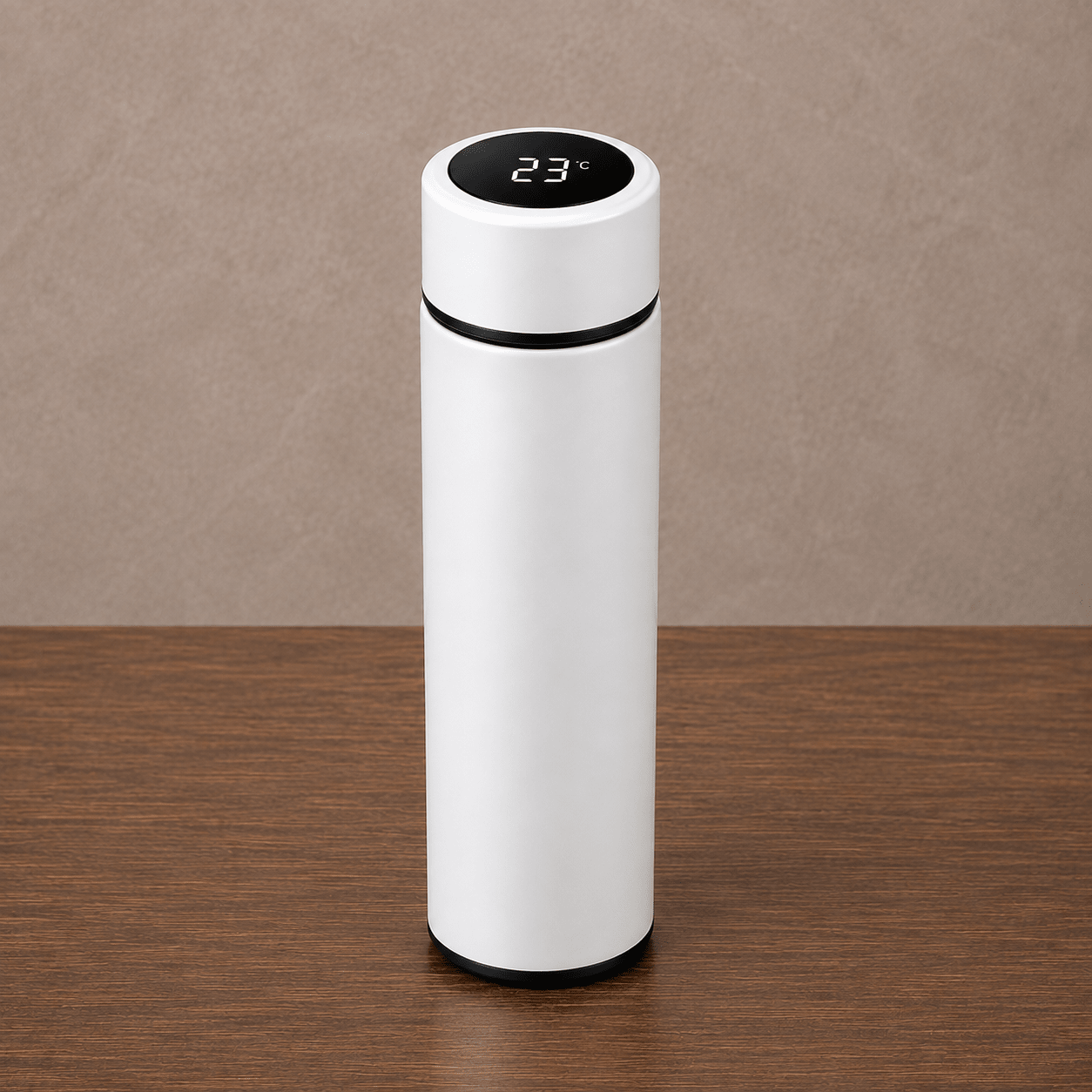 White Digital Temperature Display Slim Flask - Win Bachat
