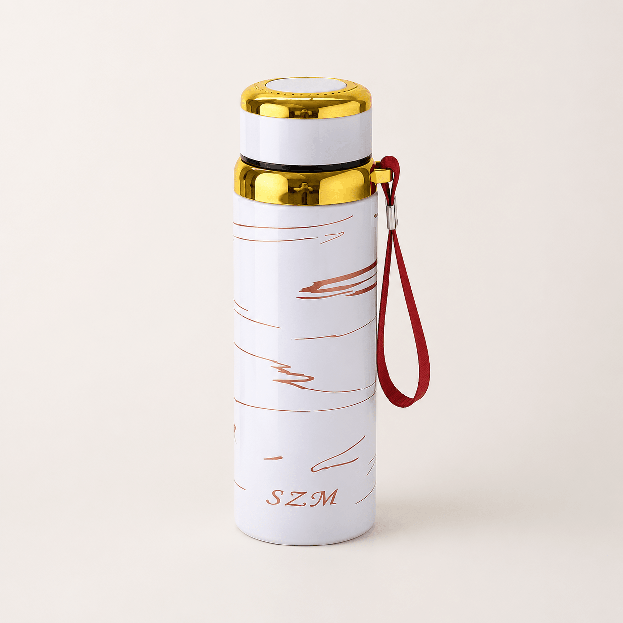 White Slim Cylindrical Stainless Steel Bottle - Win Bachat