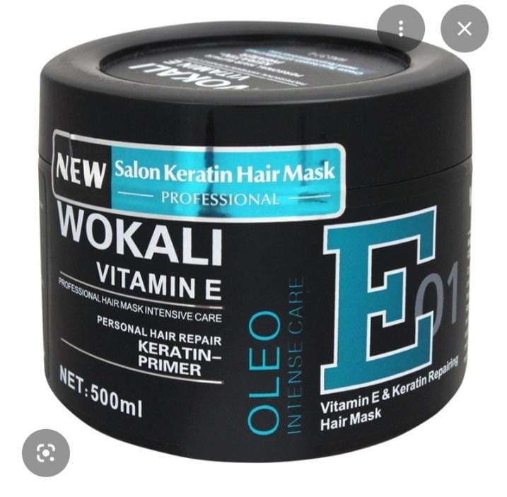 Wokali Salon Keratin Hair Mask with Vitamin E 500ml - Blue - Win Bachat