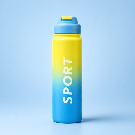 Yellow & Blue Premium Sports Flip Top Bottle - Win Bachat