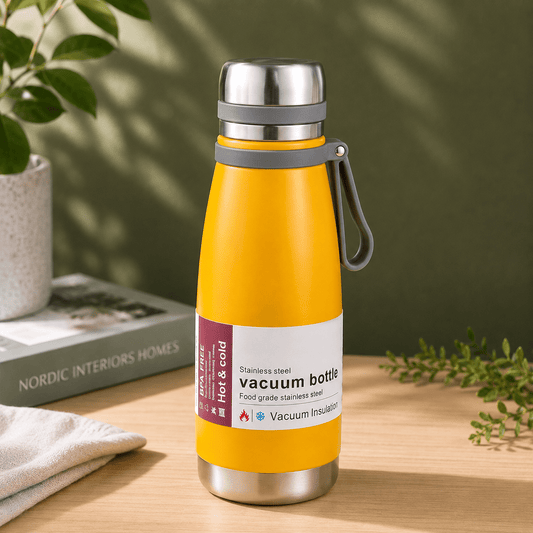 Yellow Classic Stainless Steel Bottle - Win Bachat