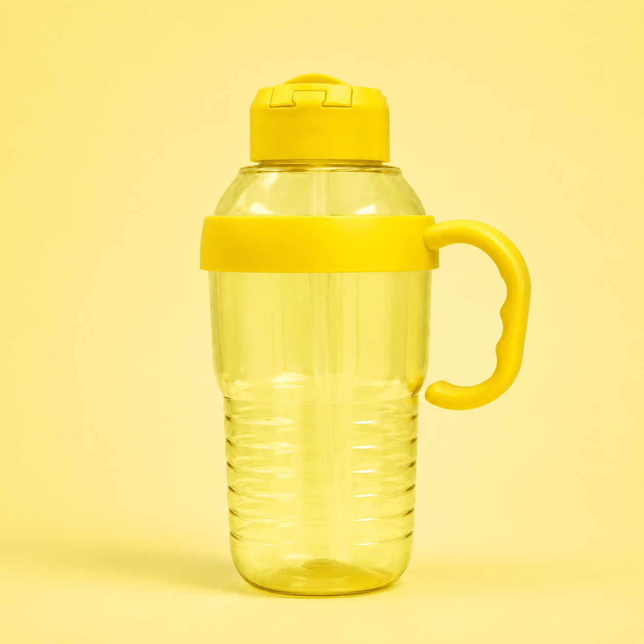 Yellow Mug Handle Water Bottle - Win Bachat
