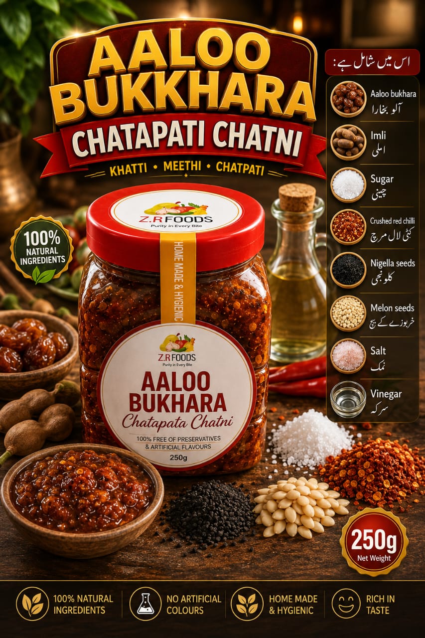 Z.R Foods Aaloo Bukhara Chatapata Chatni 250g - Win Bachat
